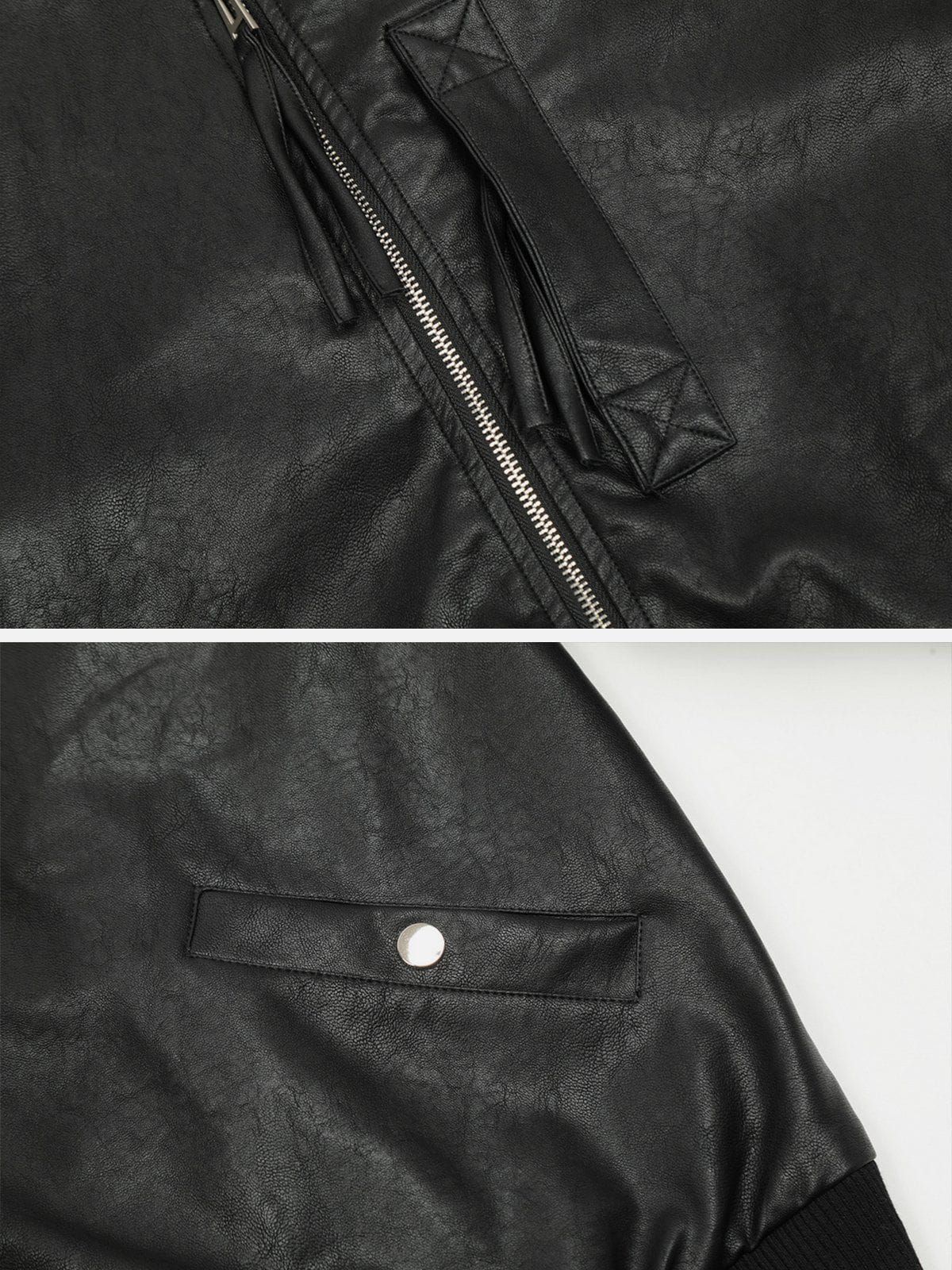 Aelfric Eden Long Zip Up Faux Leather Jacket sold by Aelfric Eden product image thumbnail 3