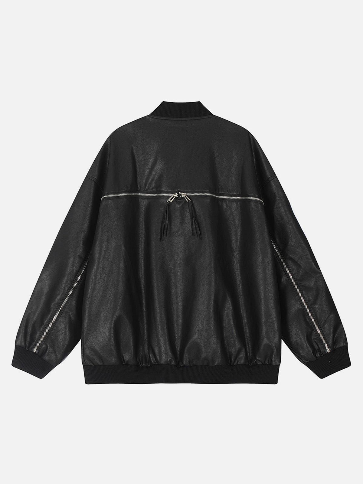 Aelfric Eden Long Zip Up Faux Leather Jacket sold by Aelfric Eden product image thumbnail 2