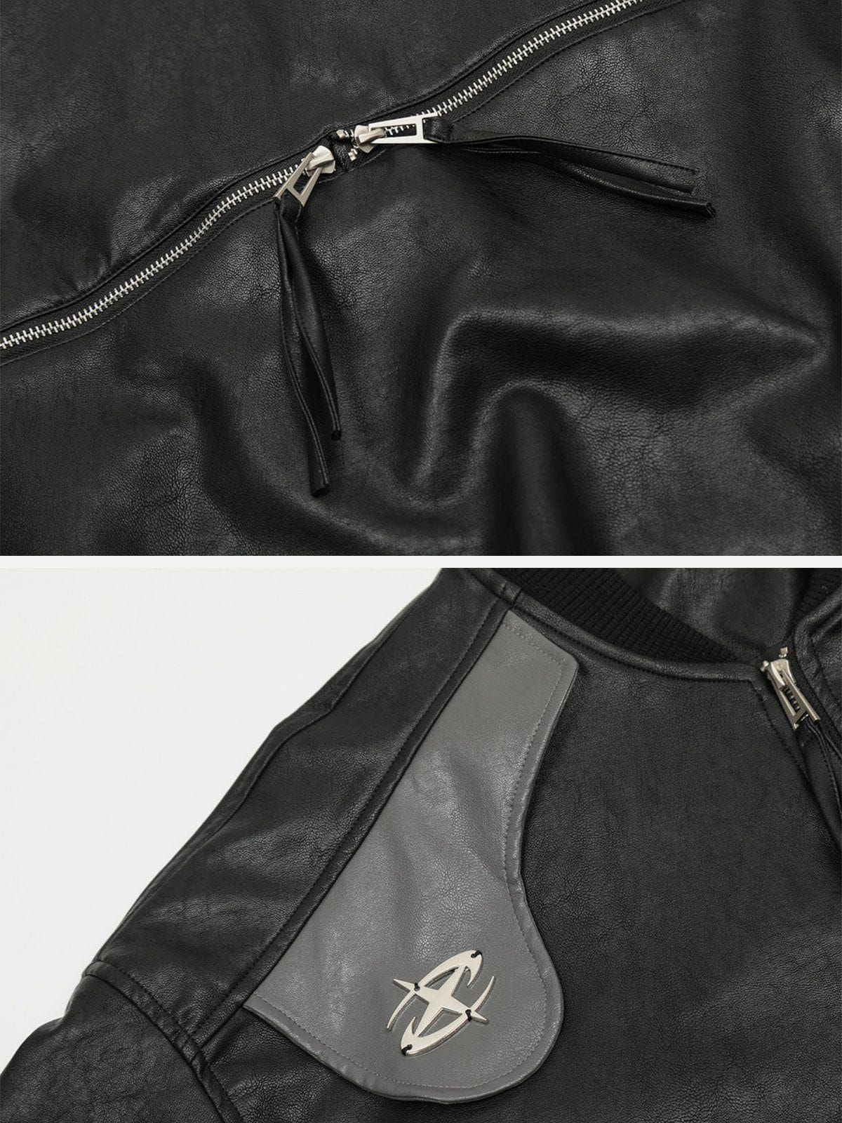 Aelfric Eden Long Zip Up Faux Leather Jacket sold by Aelfric Eden product image thumbnail 4