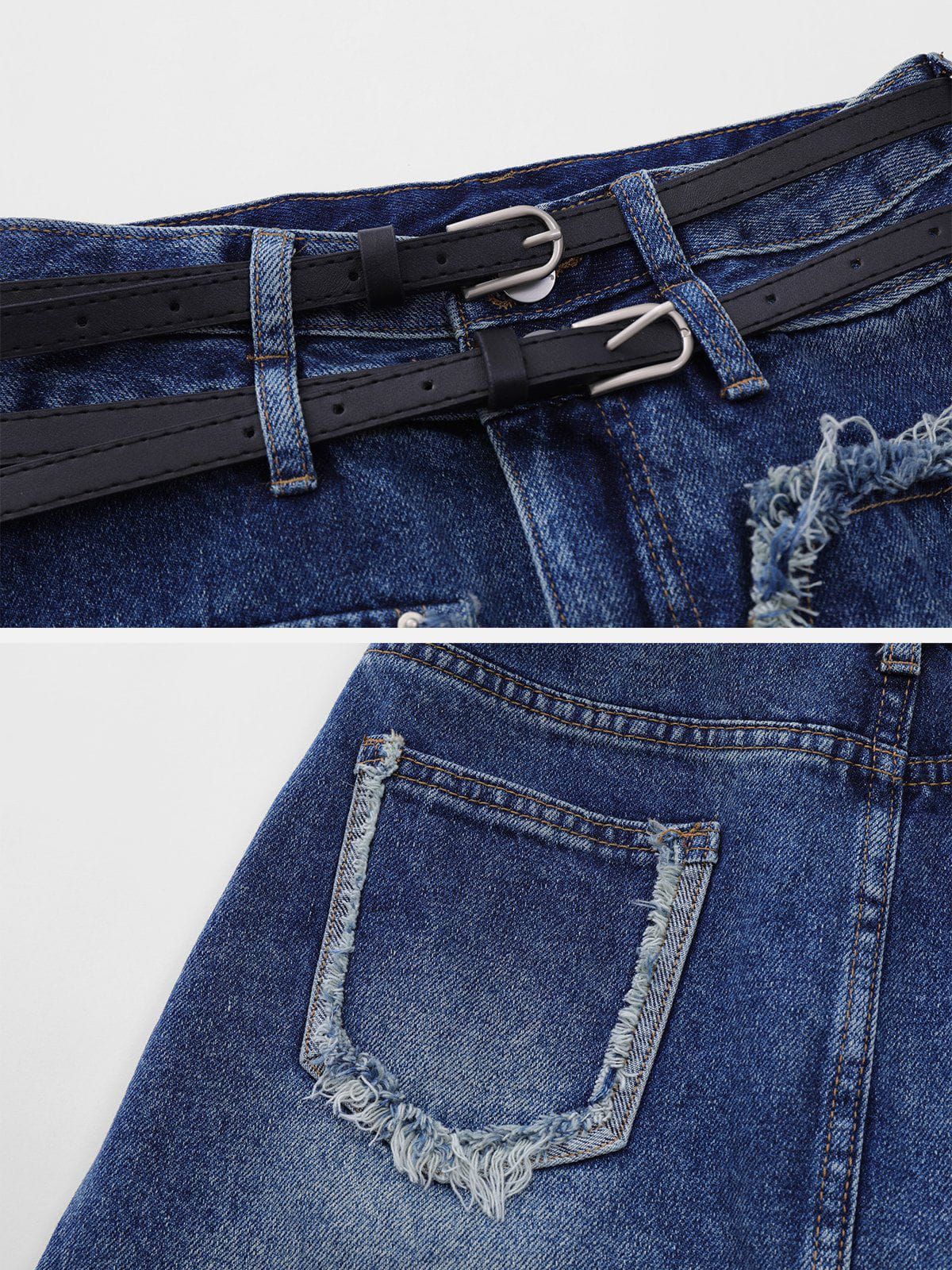 High Waist Belt Denim Skirt sold by Aelfric Eden product image thumbnail 5