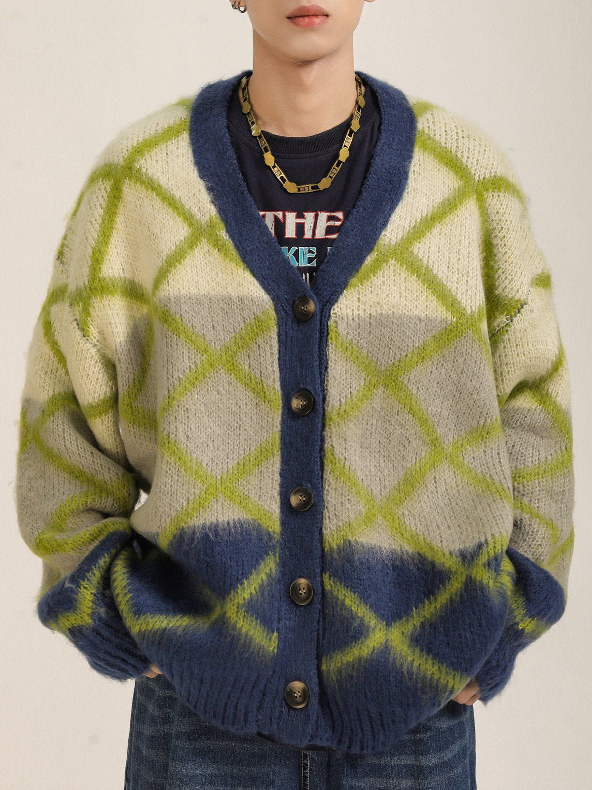 Aelfric Eden Stripe Plaid Cardigan sold by Aelfric Eden product image thumbnail 3