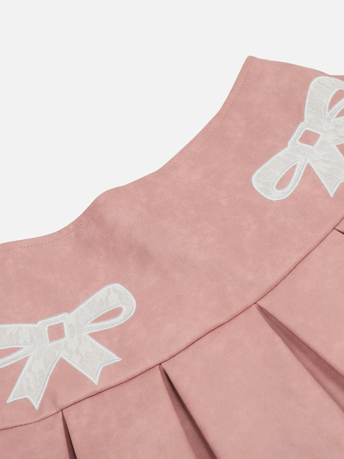 Aelfric Eden Embroidery Bow Faux Leather Skirt sold by Aelfric Eden product image thumbnail 4