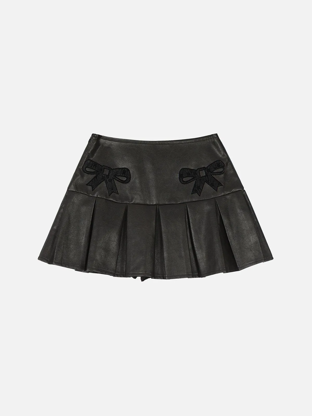 Aelfric Eden Embroidery Bow Faux Leather Skirt sold by Aelfric Eden product image thumbnail 2