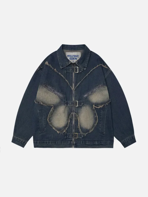 [Pre-Order] Aelfric Eden Fringe Butterfly Washed Denim Jacket made by Aelfric Eden