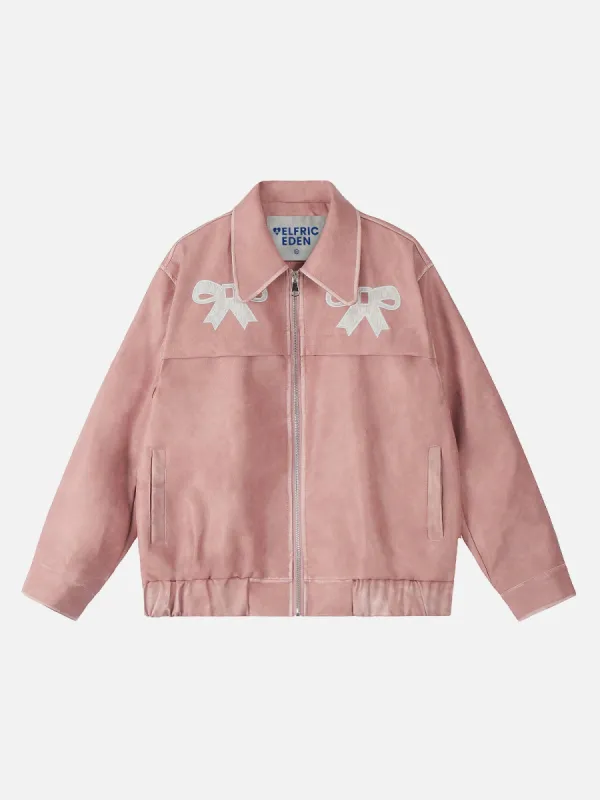 Aelfric Eden Bow Cropped Faux Leather Jacket sold by Aelfric Eden