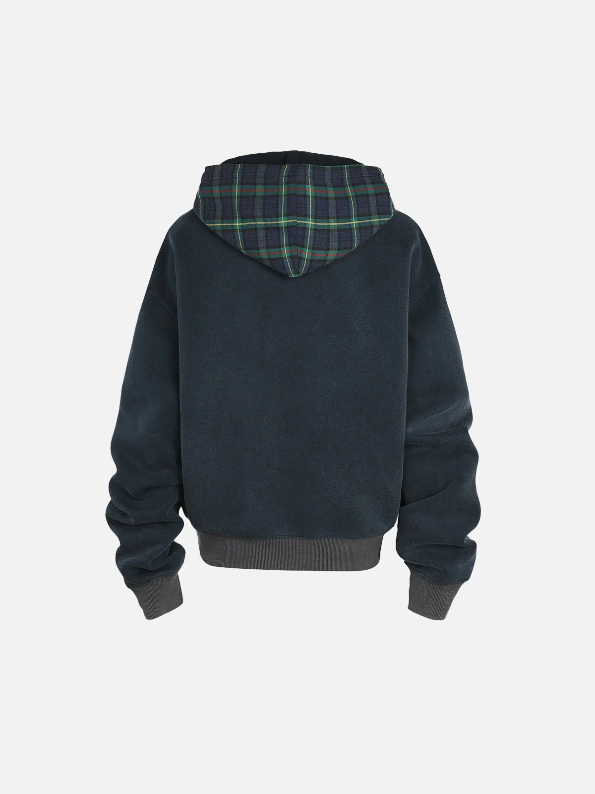 Aelfric Eden Basic Plaid Washed Zip Up Hoodie sold by Aelfric Eden product image thumbnail 3