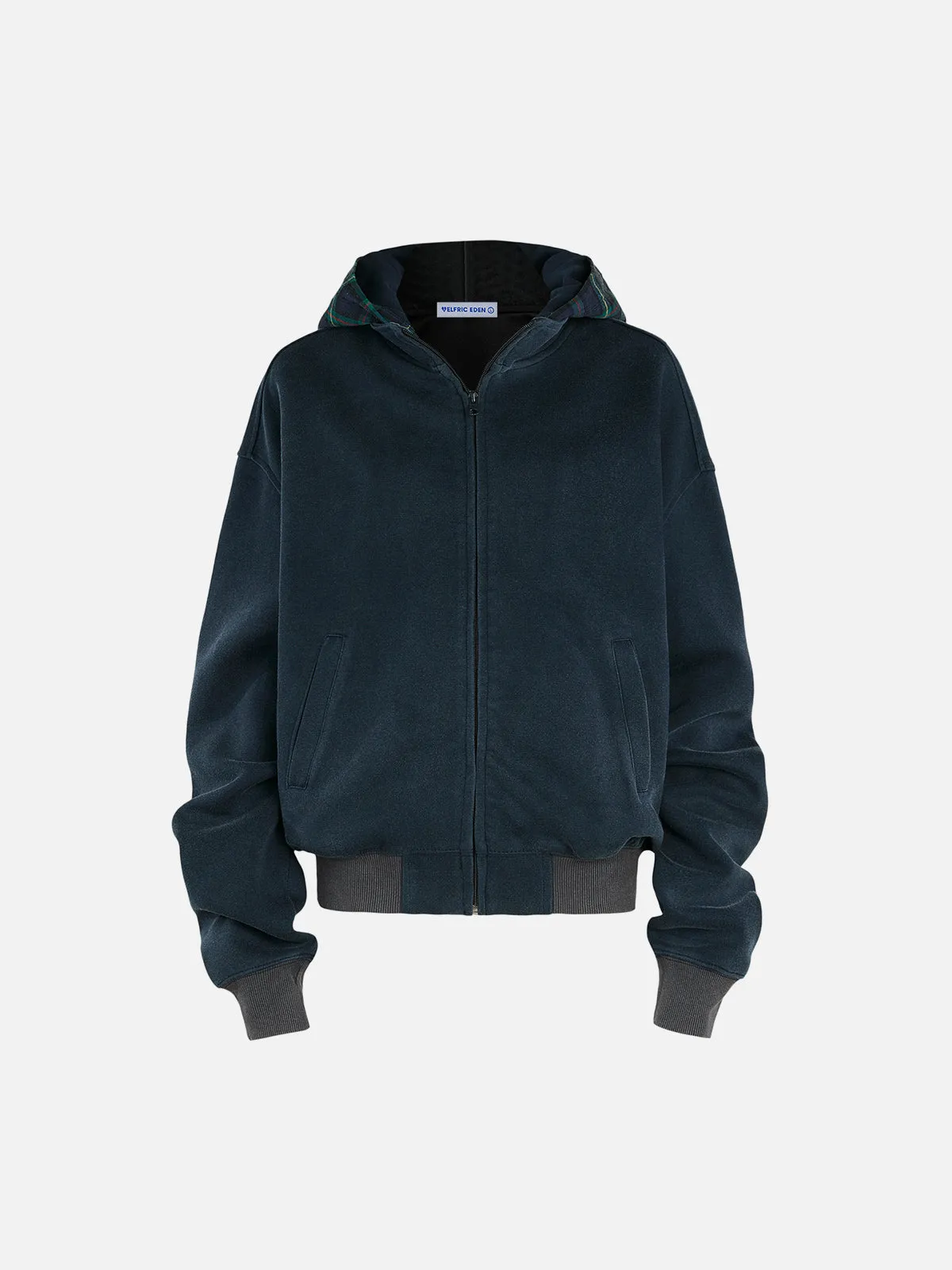 Aelfric Eden Basic Plaid Washed Zip Up Hoodie sold by Aelfric Eden
