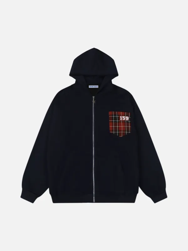 Aelfric Eden Plaid Pocket Zip Up Hoodie sold by Aelfric Eden