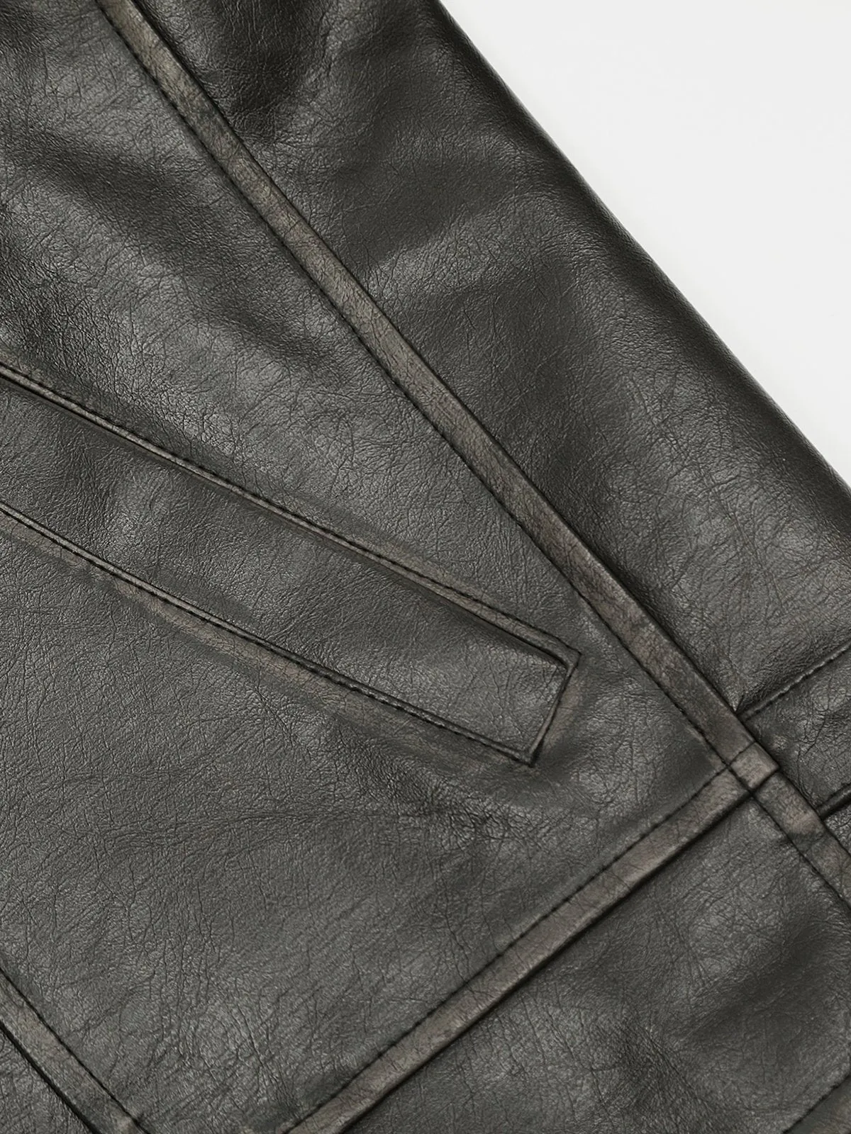 Aelfric Eden Fold-Over Washed Faux Leather Jacket sold by Aelfric Eden product image thumbnail 5