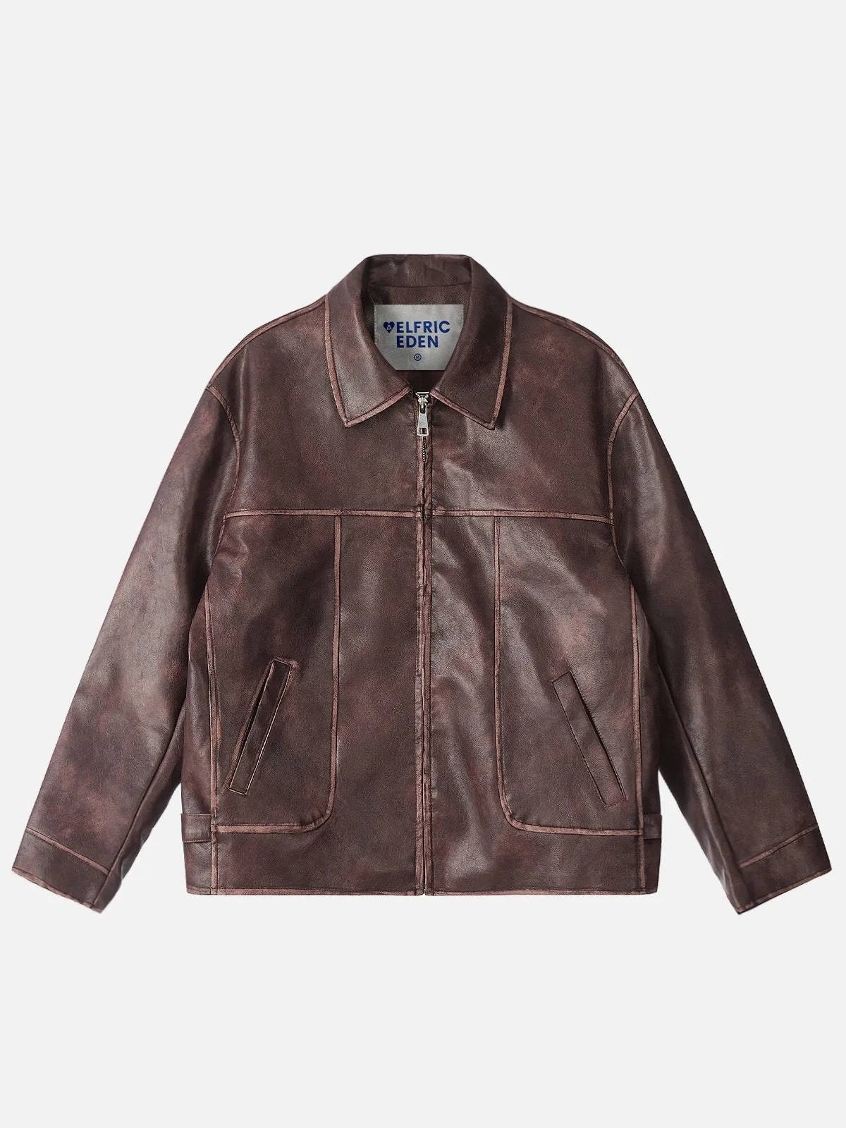 Aelfric Eden Fold-Over Washed Faux Leather Jacket sold by Aelfric Eden product image thumbnail 2