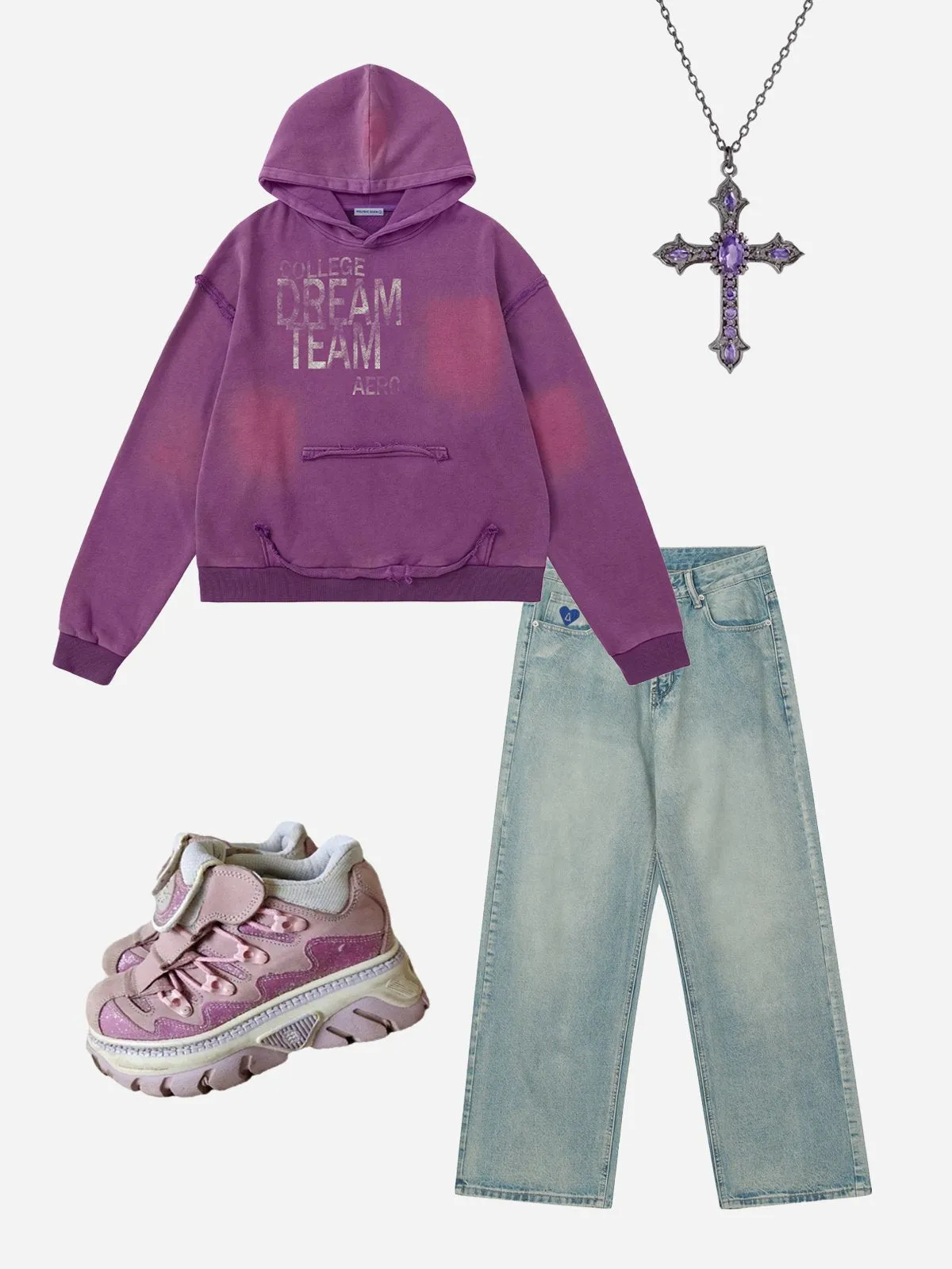 Aelfric Eden Blurring Print Cropped Washed Hoodie sold by Aelfric Eden product image thumbnail 2