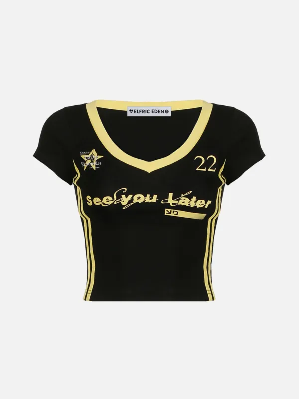 Aelfric Eden Color Blocking Number Print Tee sold by Aelfric Eden