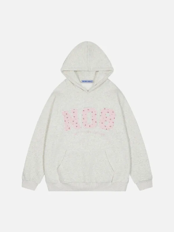 Flower Embroidery Number Hoodie sold by Aelfric Eden