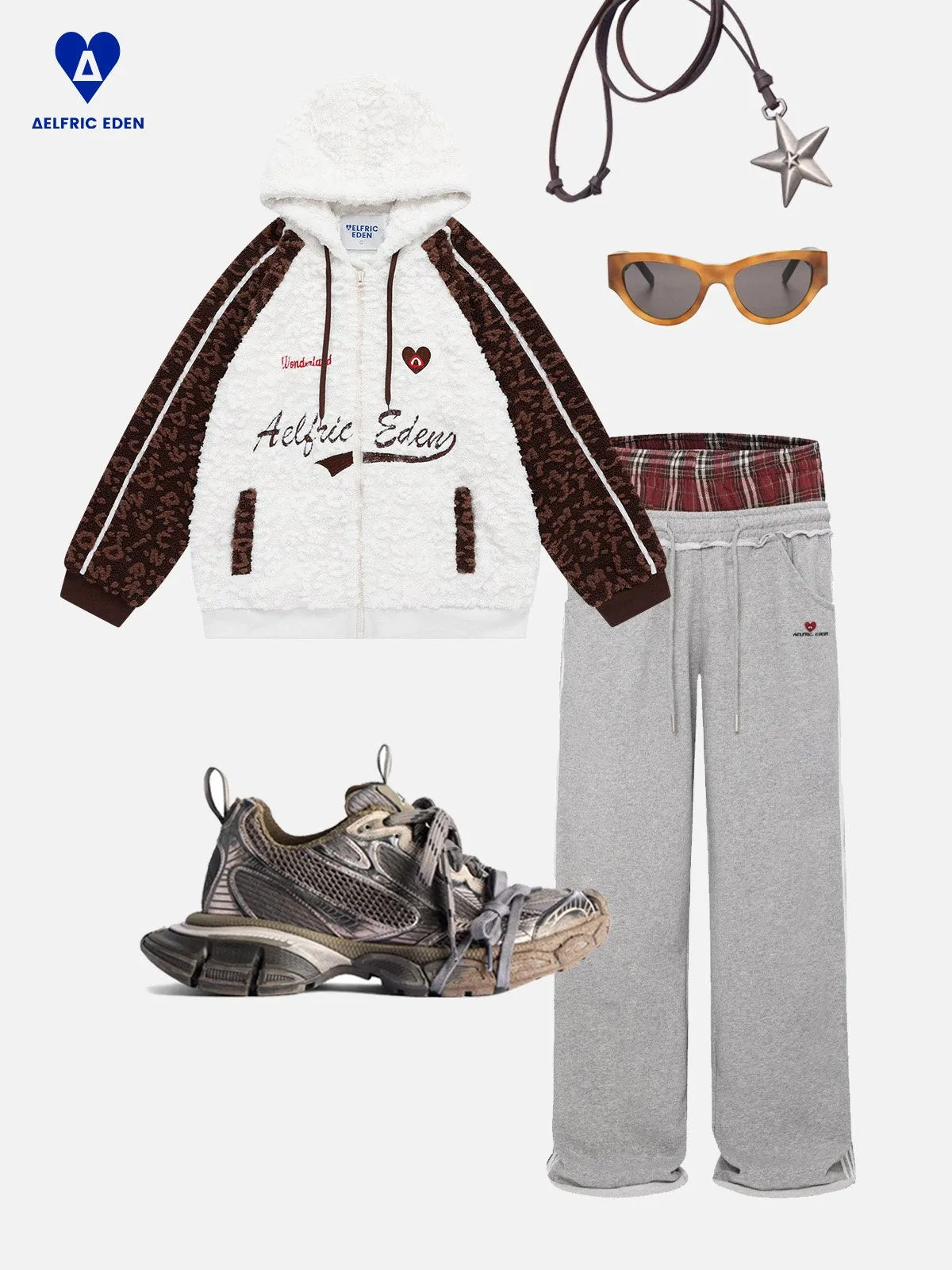 Aelfric Eden Leopard Print Patchwork Sherpa Coat sold by Aelfric Eden product image thumbnail 2