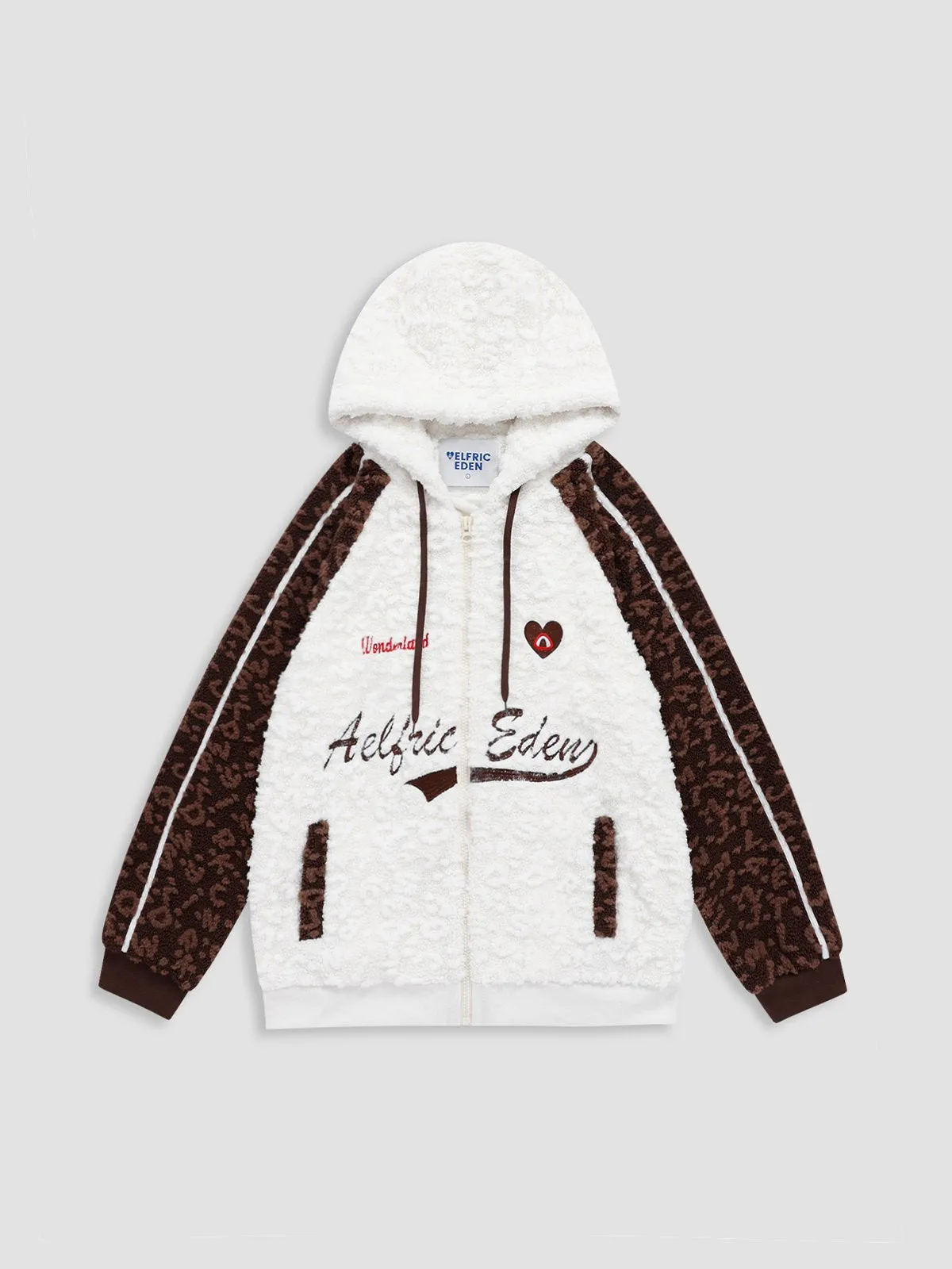 Aelfric Eden Leopard Print Patchwork Sherpa Coat sold by Aelfric Eden