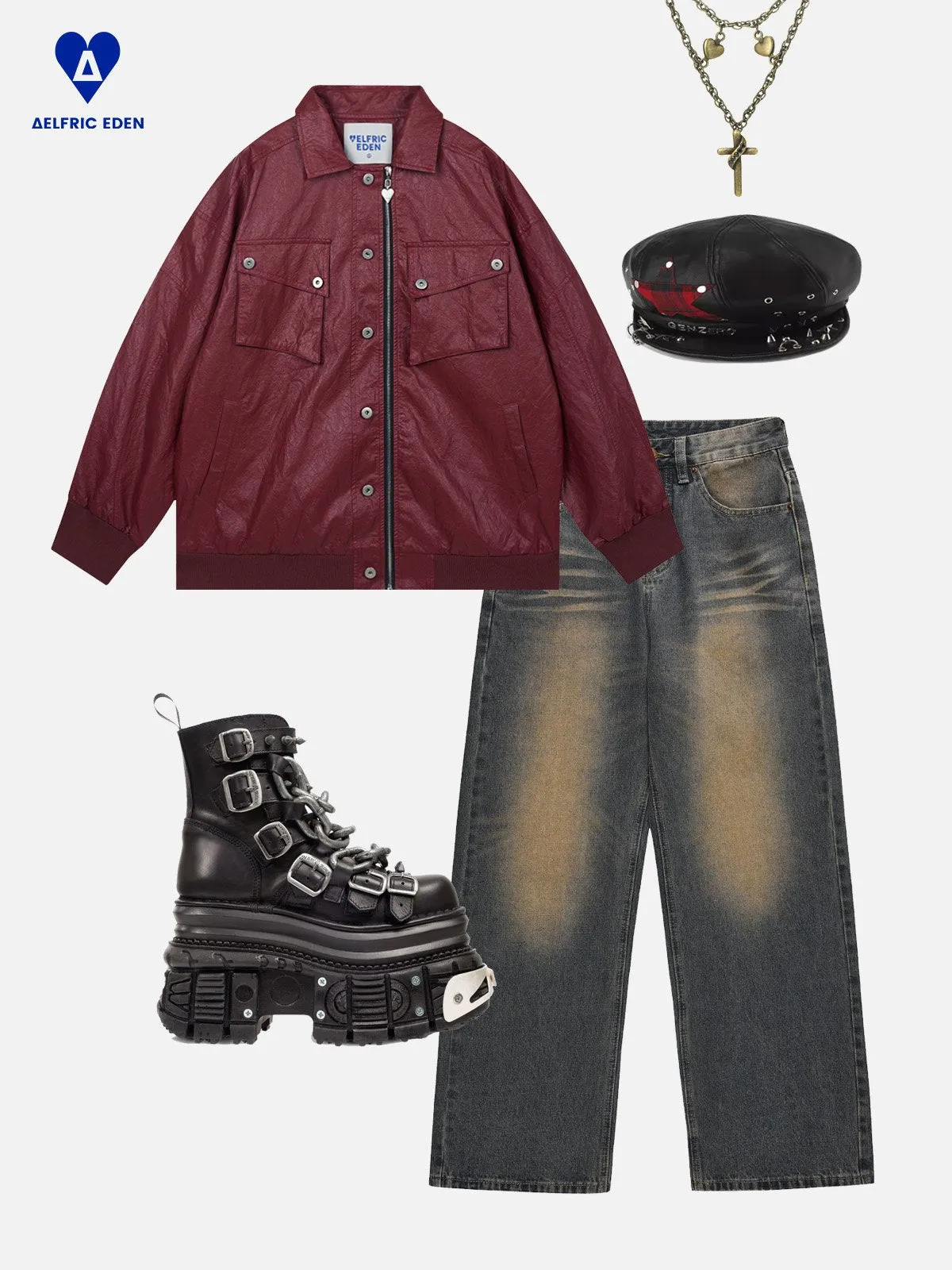 Aelfric Eden Asymmetrical Zip Up Faux Leather Jacket sold by Aelfric Eden product image thumbnail 2