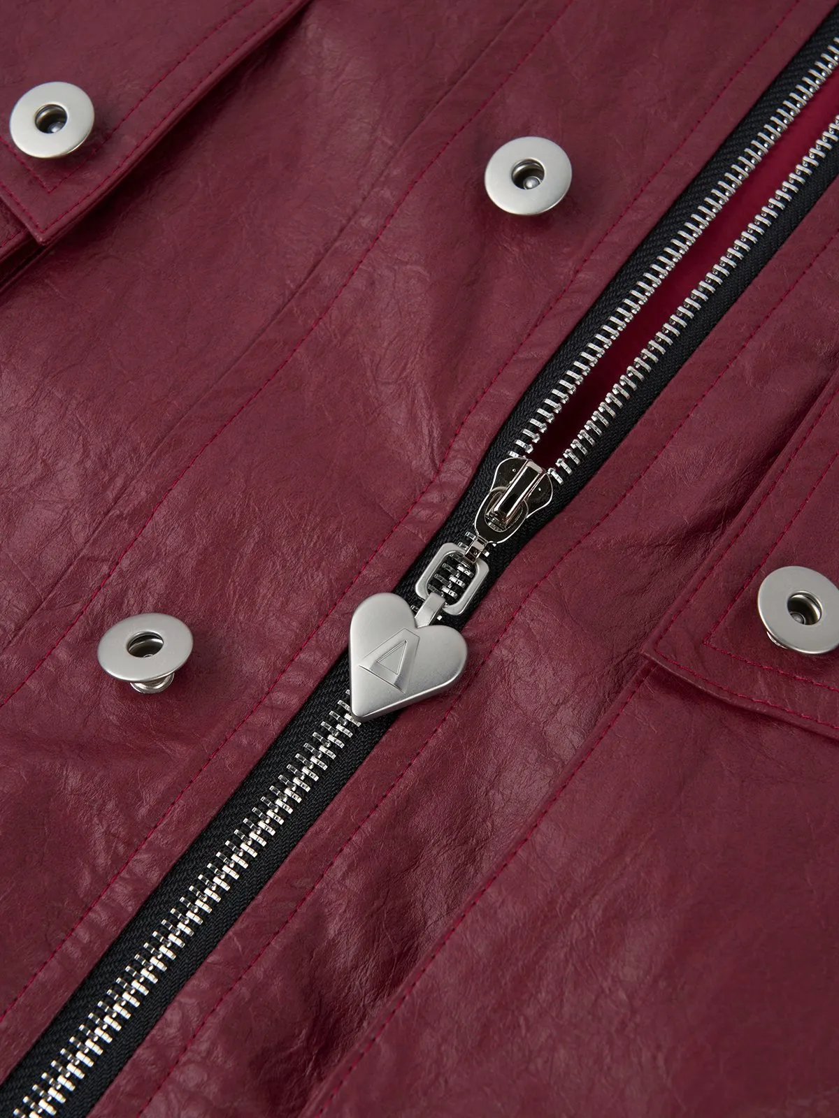 Aelfric Eden Asymmetrical Zip Up Faux Leather Jacket sold by Aelfric Eden product image thumbnail 4