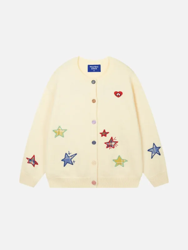 Aelfric Eden Plaid Embroidery Star Cardigan sold by Aelfric Eden