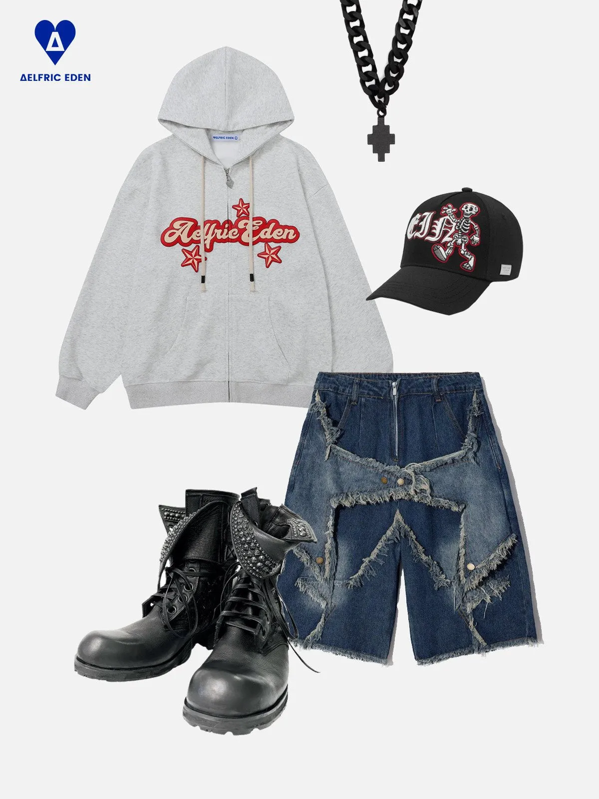 Aelfric Eden Star Foam Printing Zip Up Hoodie sold by Aelfric Eden product image thumbnail 2