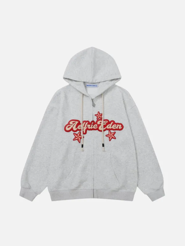 Aelfric Eden Star Foam Printing Zip Up Hoodie sold by Aelfric Eden
