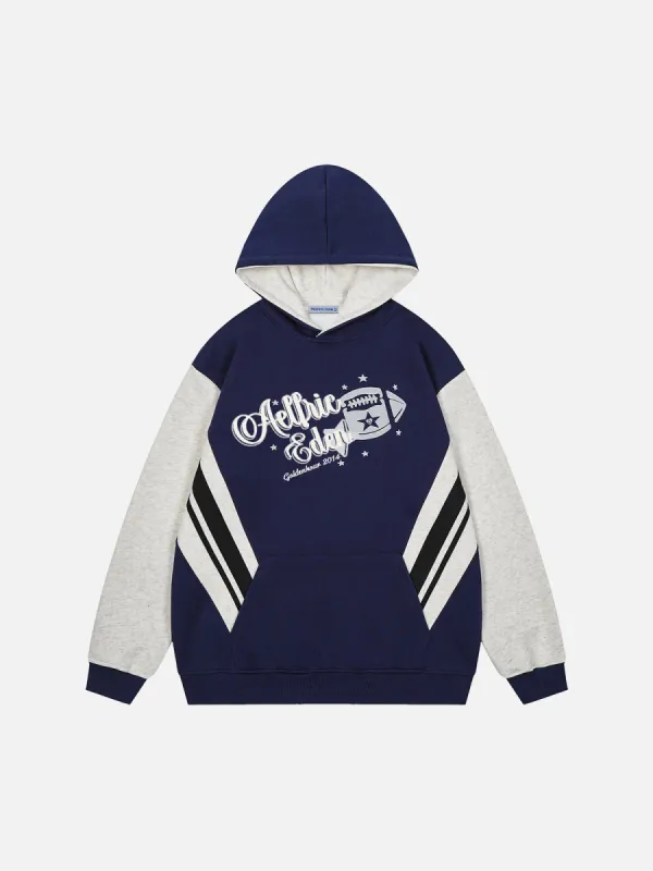 Aelfric Eden Color Blocking Print Hoodie sold by Aelfric Eden