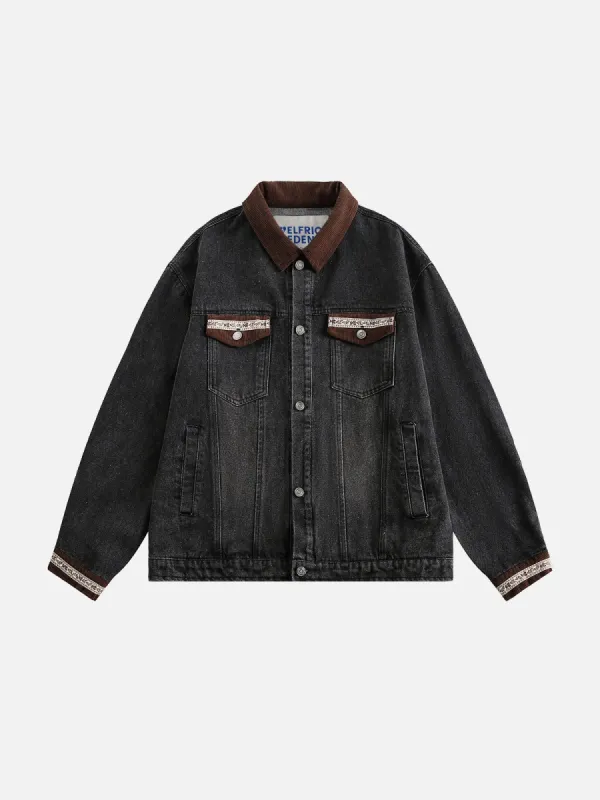Aelfric Eden Corduroy Patchwork Denim Jacket sold by Aelfric Eden
