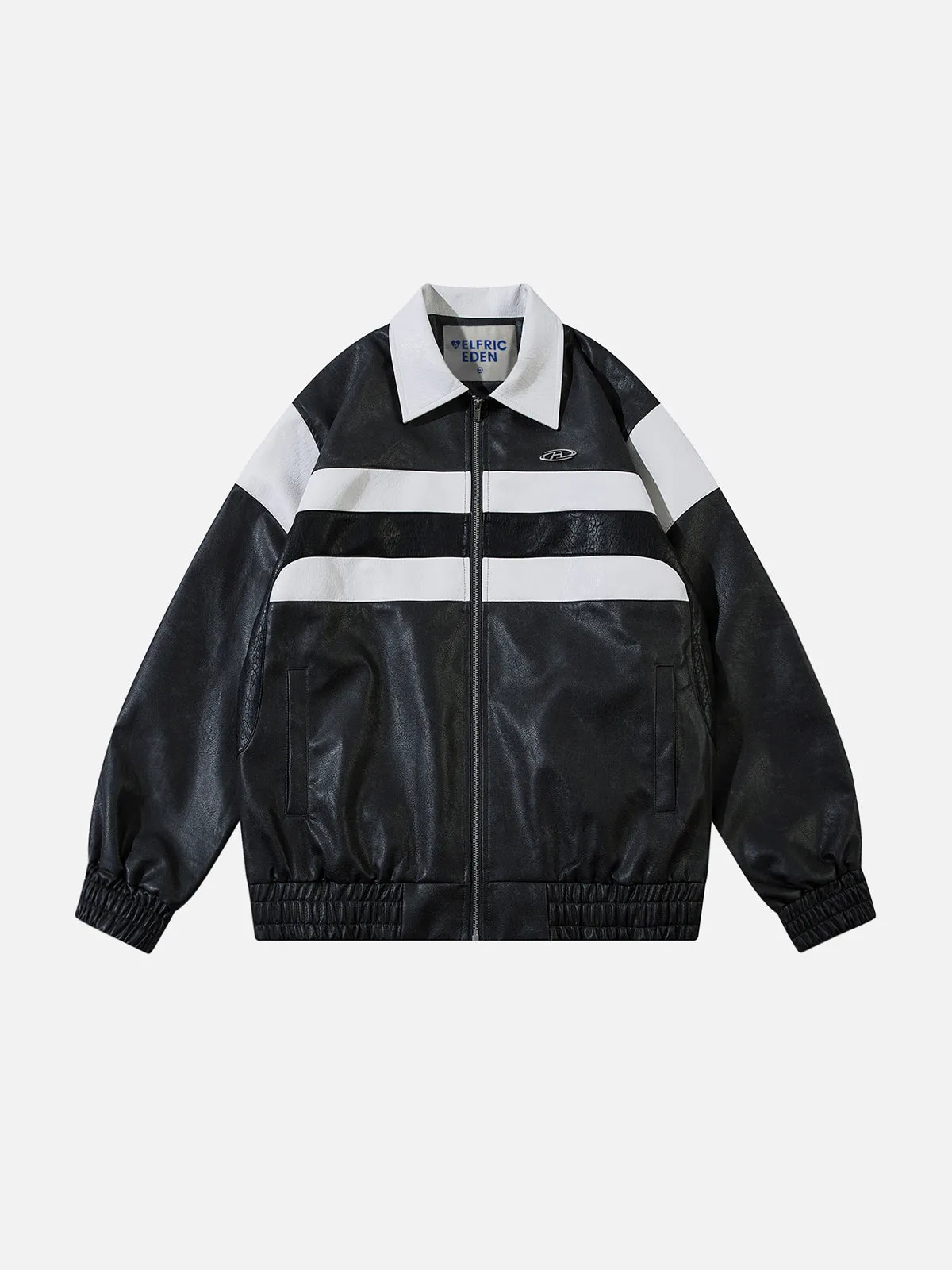 Aelfric Eden Color Blocking Stripe Faux Leather Jacket sold by Aelfric Eden