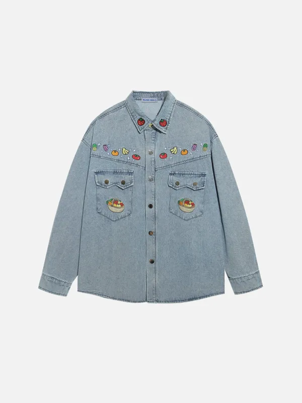 Aelfric Eden Embroidery Denim Long Sleeve Shirt sold by Aelfric Eden