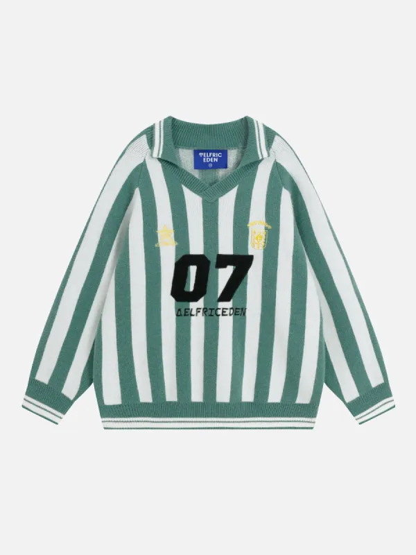 Aelfric Eden White Green Stripe Sweater sold by Aelfric Eden