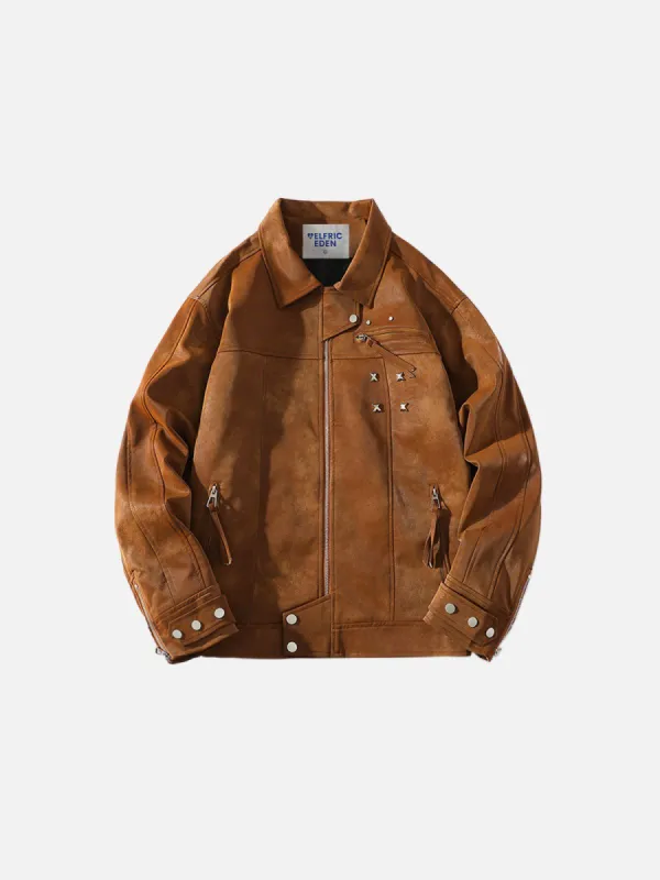 Aelfric Eden Rivet Washed Faux Leather Jacket sold by Aelfric Eden