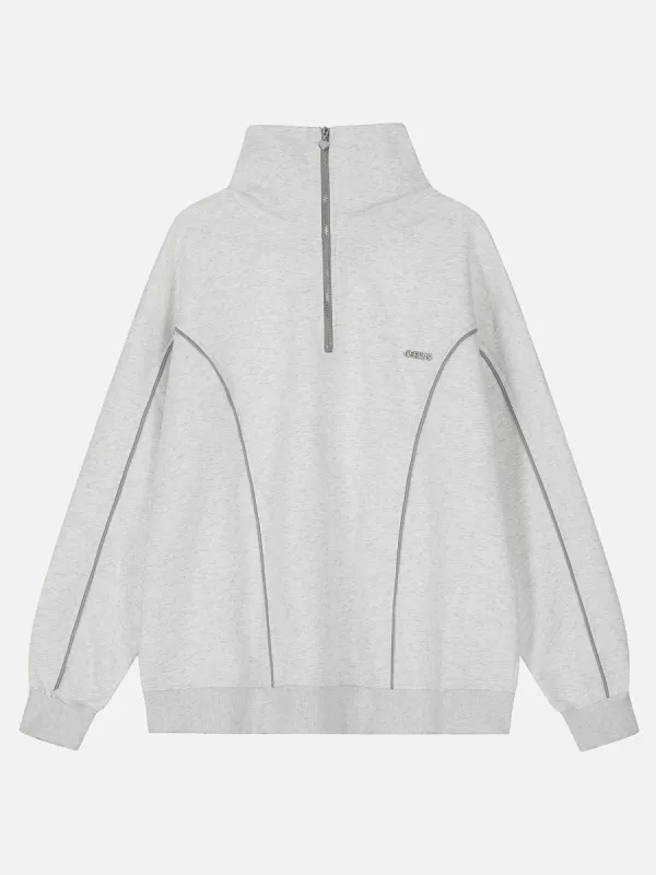 Aelfric Eden Reflective Strip Zipper Neckline Hoodie sold by Aelfric Eden