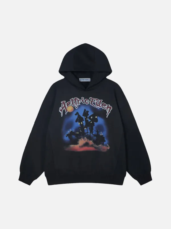 Aelfric Eden Flame Castle Print Hoodie sold by Aelfric Eden