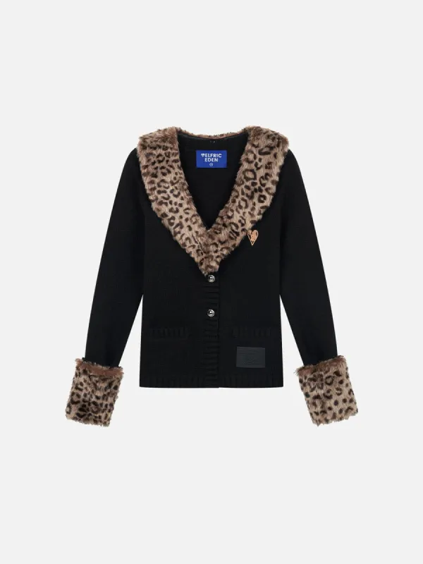 Aelfric Eden Leopard Print Patchwork Cardigan sold by Aelfric Eden