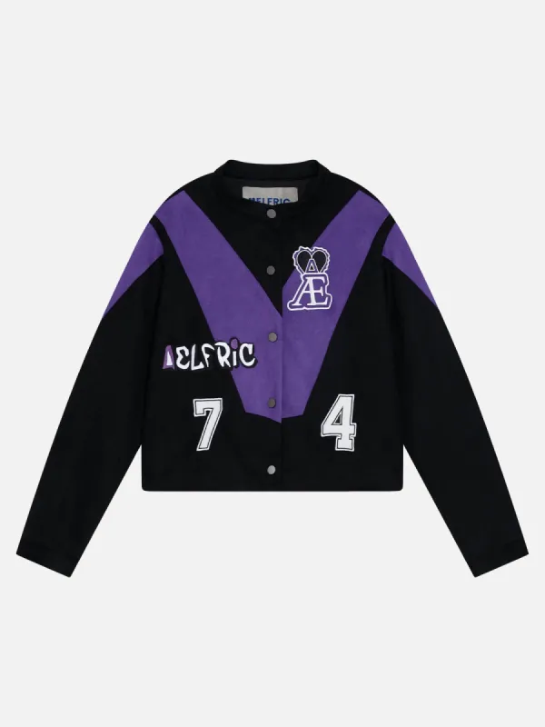 Aelfric Eden Number Embroidery Cropped Racing Jacket sold by Aelfric Eden