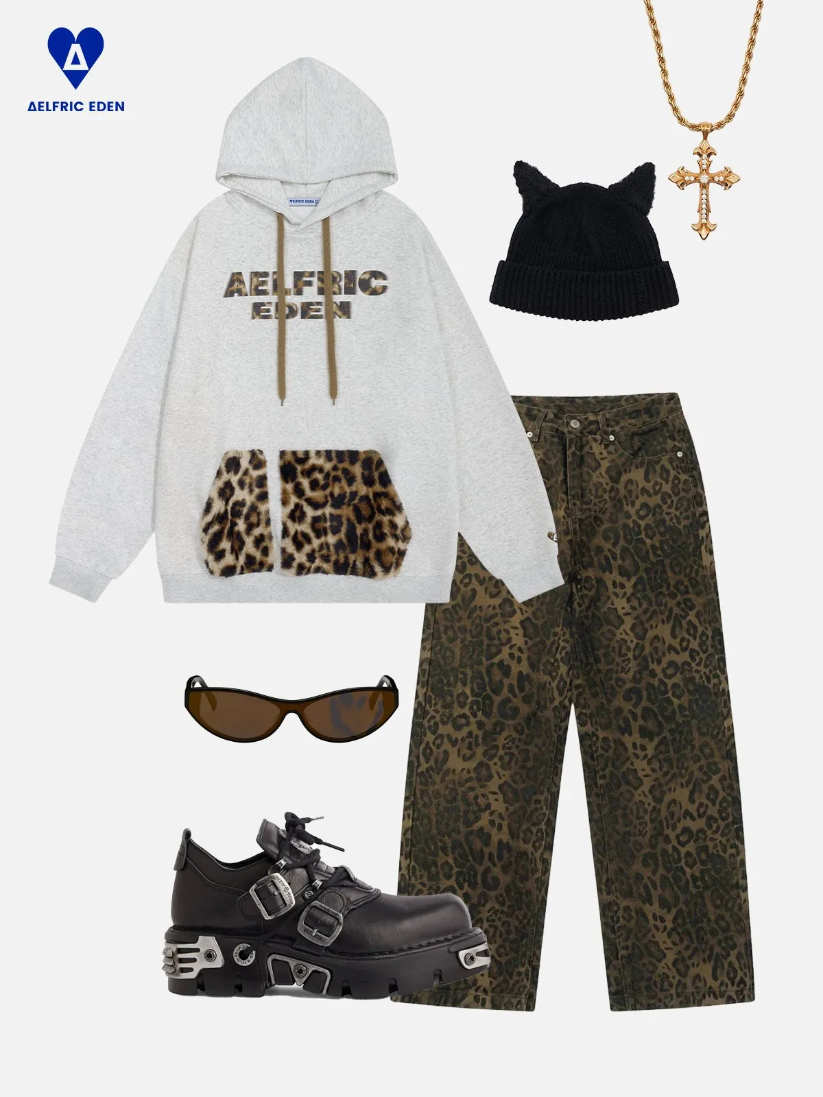 Aelfric Eden Oversized Leopard Hoodie sold by Aelfric Eden product image thumbnail 3