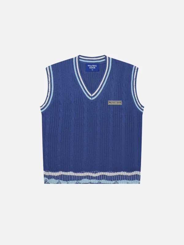 Aelfric Eden Color Blocking V-Neck Sweater Vest sold by Aelfric Eden