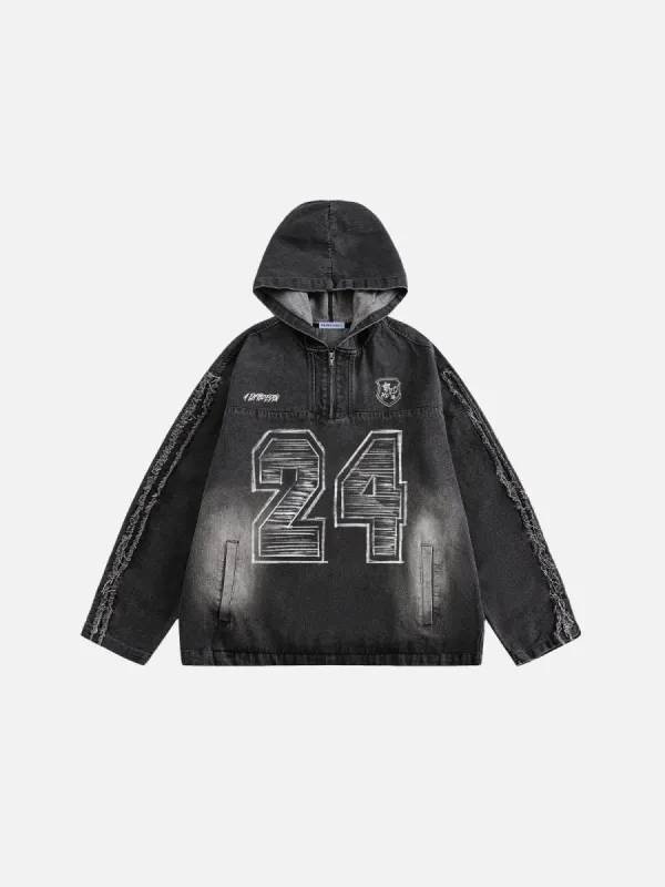 Aelfric Eden Fringe Washed Half Zip Hoodie sold by Aelfric Eden