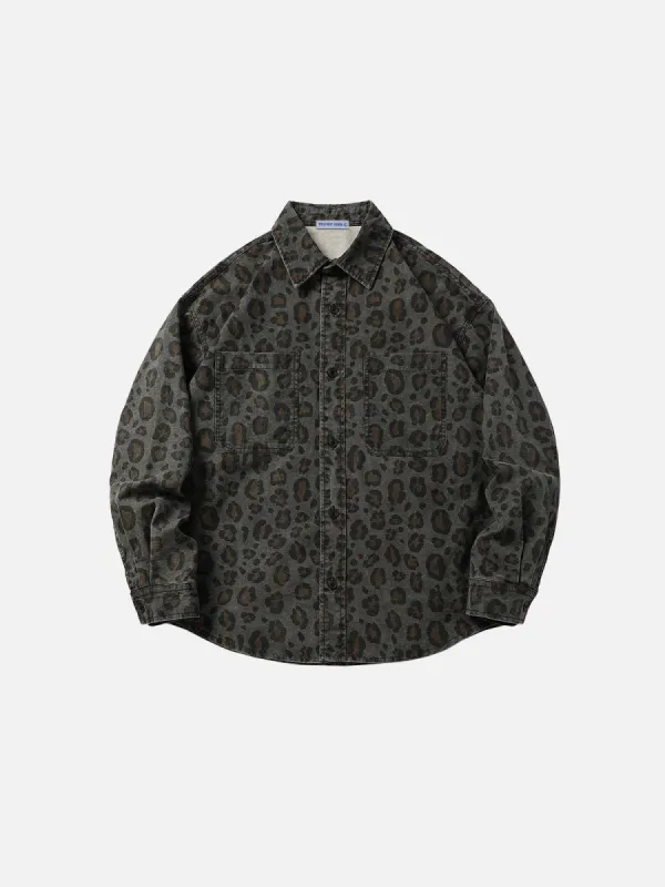 Aelfric Eden Leopard Print Long Sleeve Shirt made by Aelfric Eden