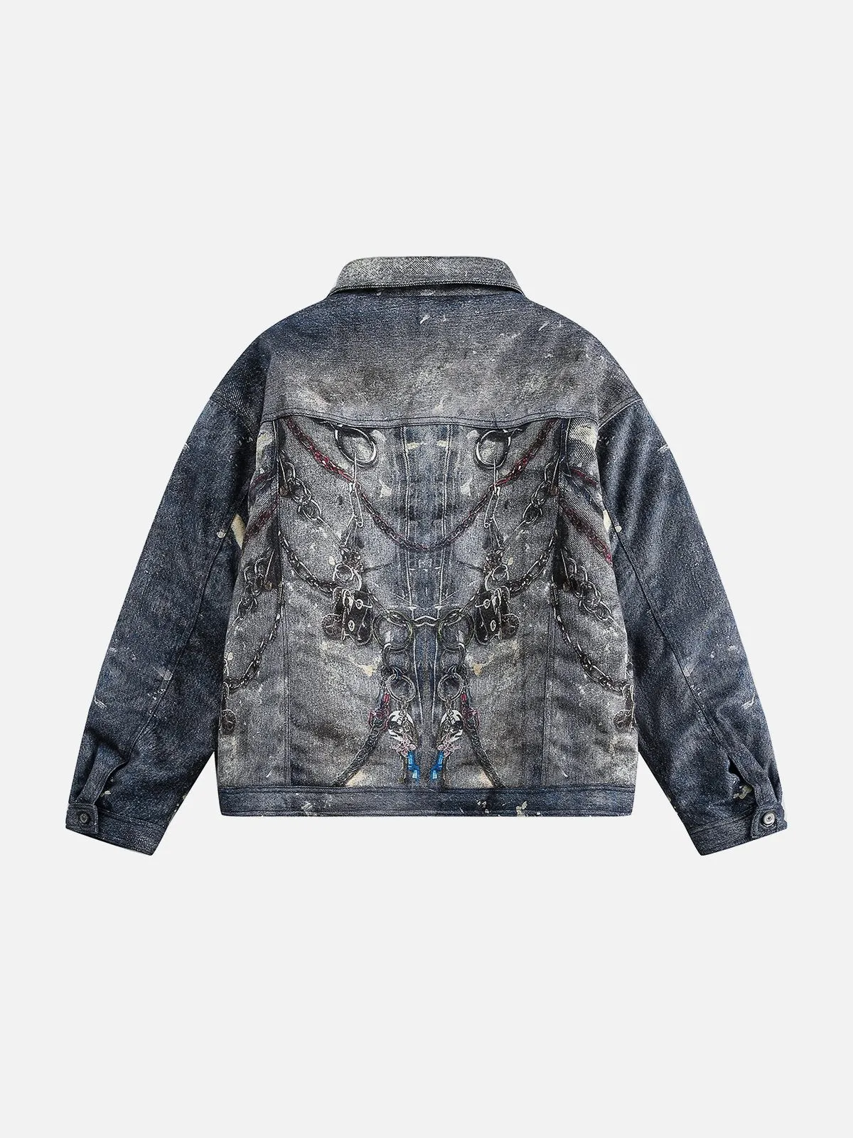 Aelfric Eden 3D Chain Print Denim Coat sold by Aelfric Eden product image thumbnail 2