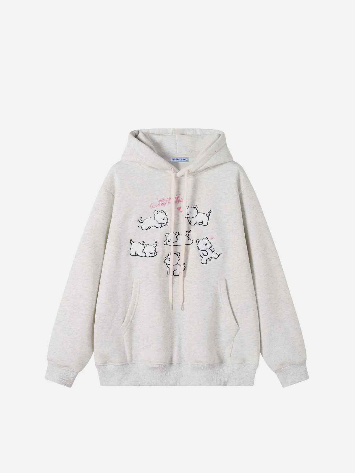 Aelfric Eden Embroidery Cartoon Dog Graphic Pullover Hoodie sold by Aelfric Eden product image thumbnail 2