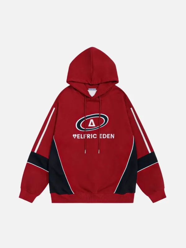 Aelfric Eden Color Blocking Embroidery Pullover Hoodie sold by Aelfric Eden