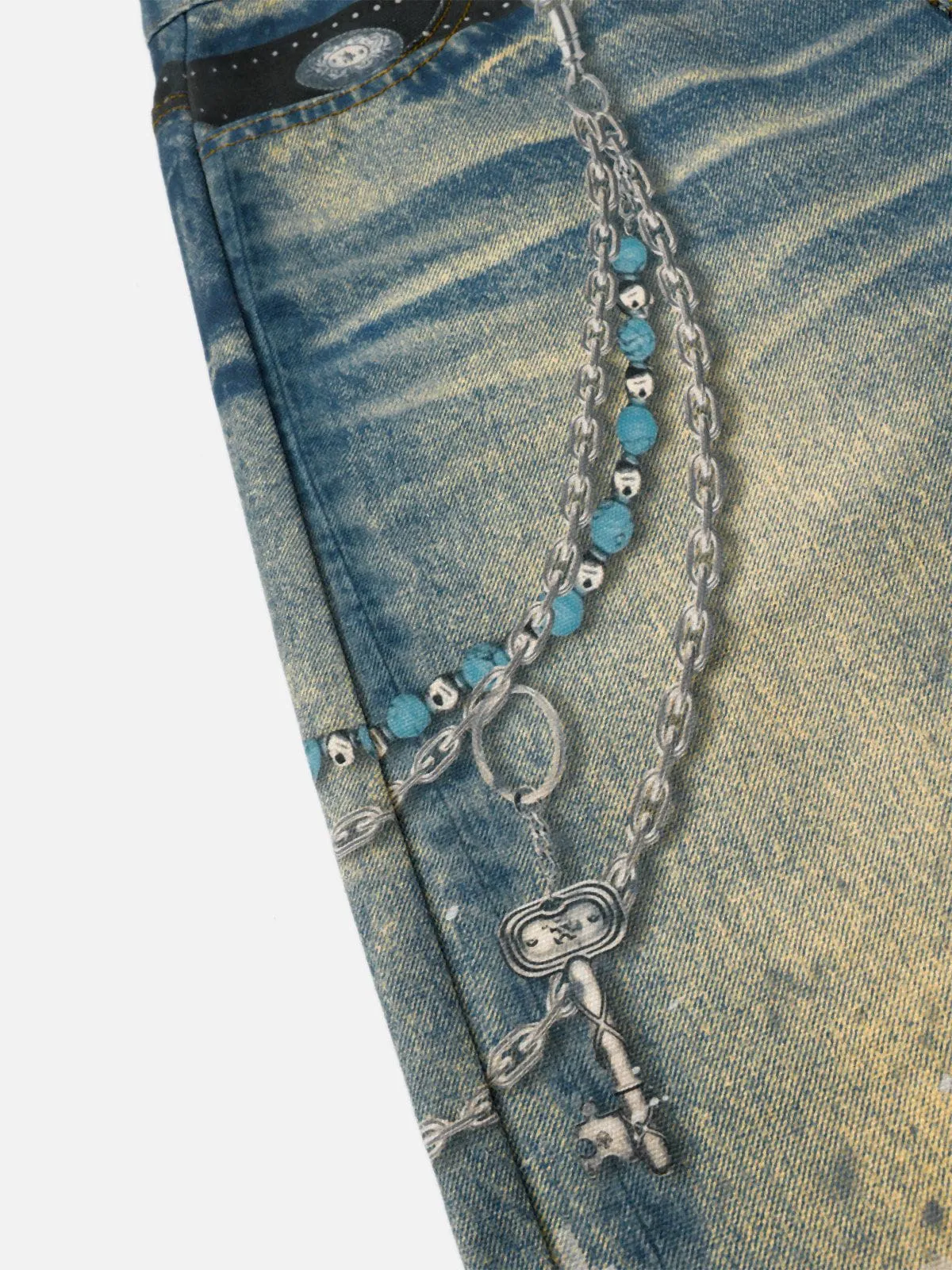 Aelfric Eden Print Washed Jeans sold by Aelfric Eden product image thumbnail 4