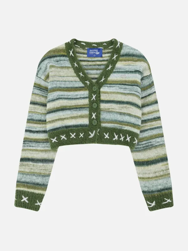 Color Blocking Stripes Cardigan sold by Aelfric Eden