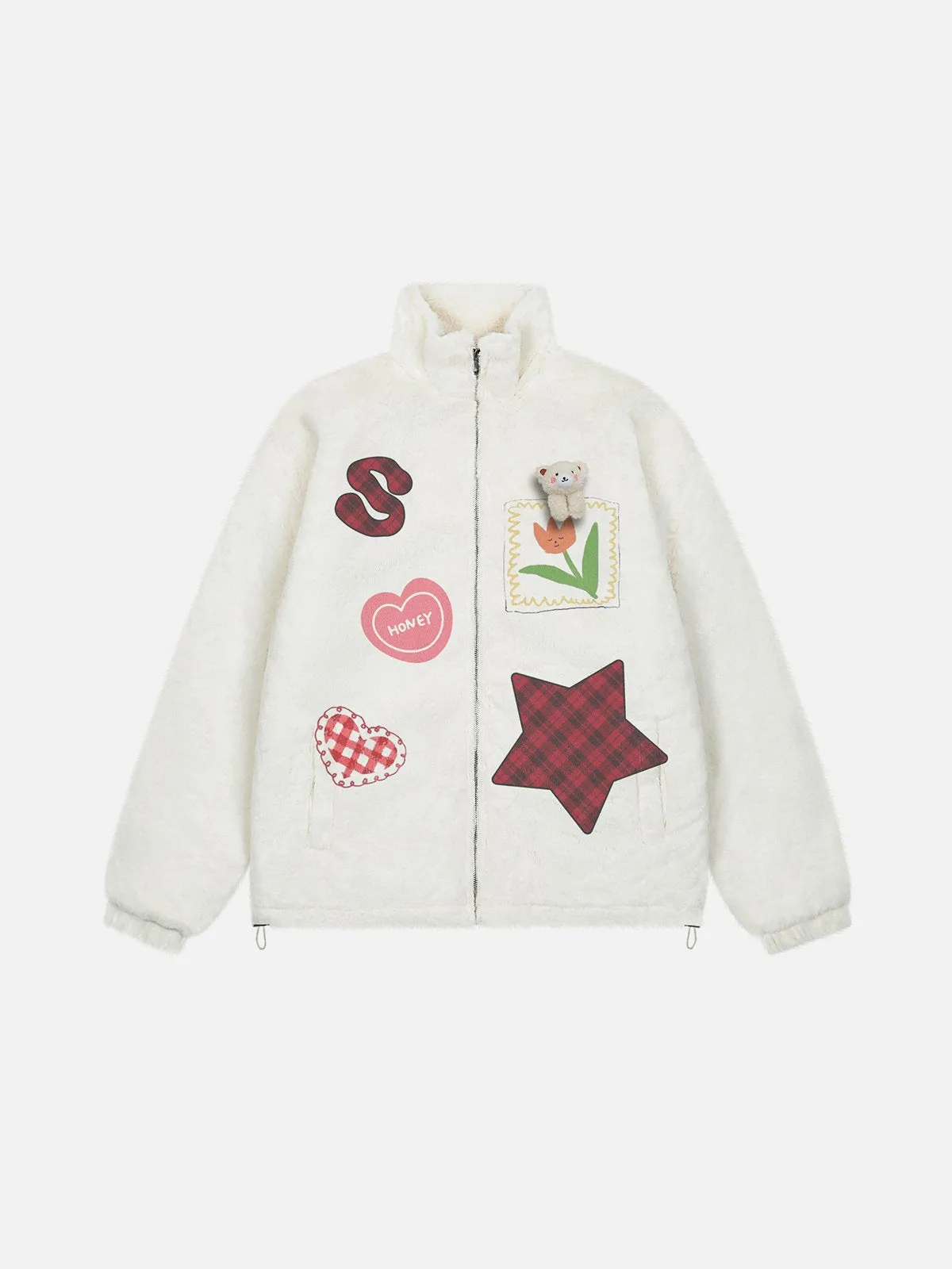 Aelfric Eden Cartoon Patchwork Sherpa Coat sold by Aelfric Eden