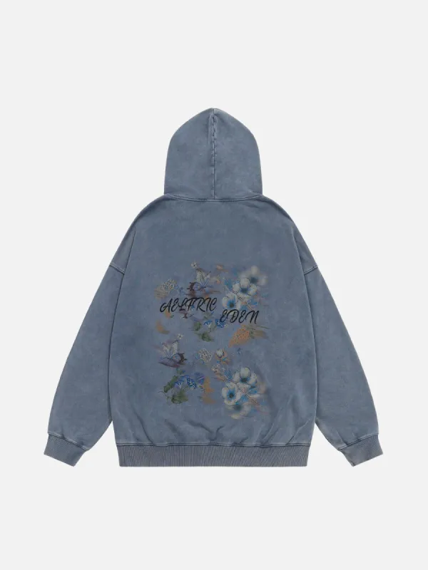 Aelfric Eden Floral Graphic Washed Hoodie made by Aelfric Eden