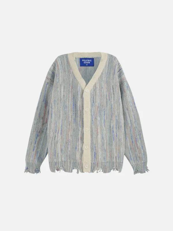 Aelfric Eden Colorful Stripe Distressed Cardigan sold by Aelfric Eden