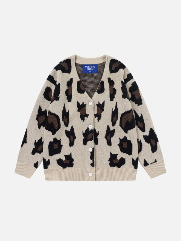 Aelfric Eden Leopard Print V-Neck Cardigan sold by Aelfric Eden