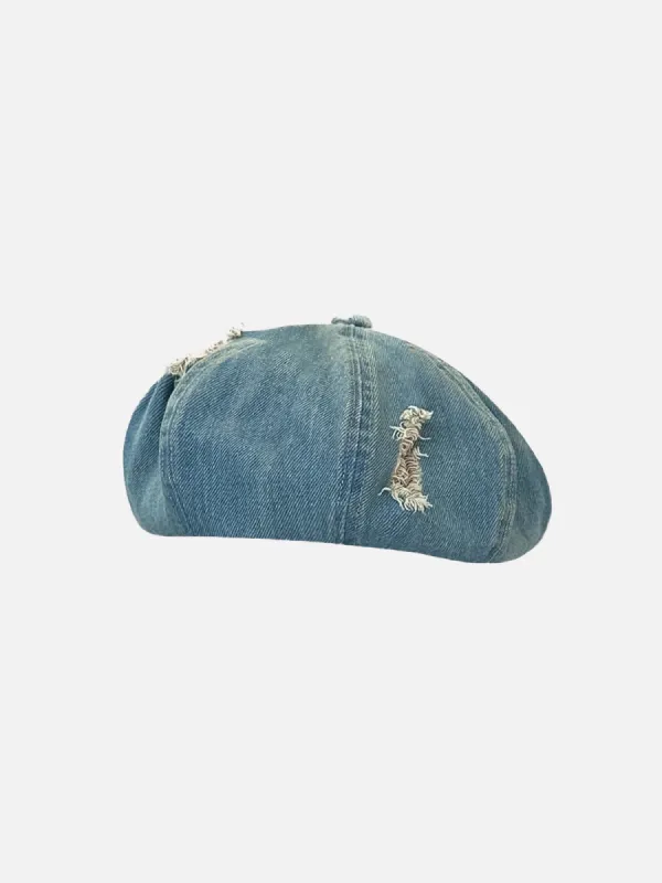 Distressed Denim Beret sold by Aelfric Eden