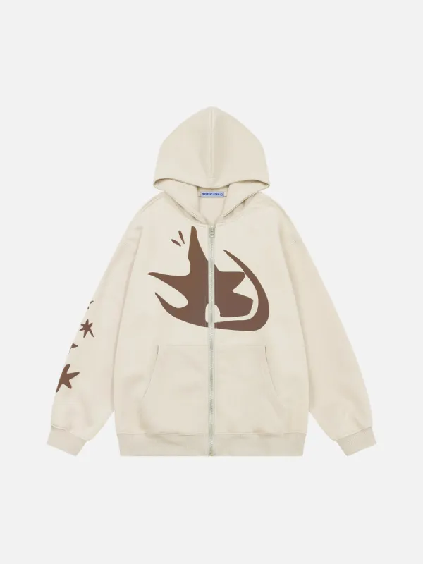 Aelfric Eden Star Foam Printing Zip Up Hoodie sold by Aelfric Eden