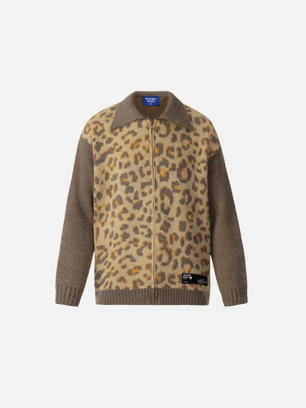 Aelfric Eden Leopard Print Zip Up Cardigan sold by Aelfric Eden